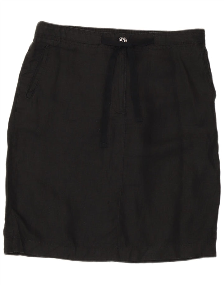 Marks & Spencer Γυναικεία ίσια φούστα UK 12 Medium W32 Μαύρο Λινό