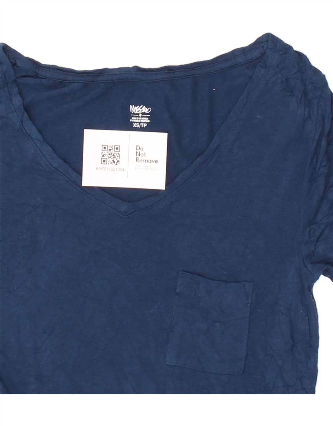 MOSSIMO Womens T-Shirt Top UK 6 XS Navy Blue Rayon Vintage Mossimo and Second-Hand Mossimo from Messina Hembry 