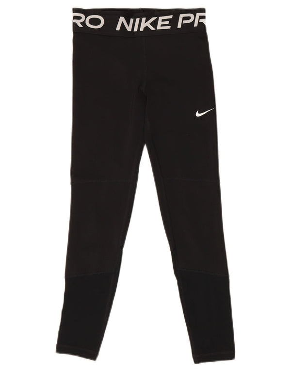 Γραφικό κολάν Nike Girls Dri Fit 9-10 ετών Μικρό μαύρο πολυεστέρα