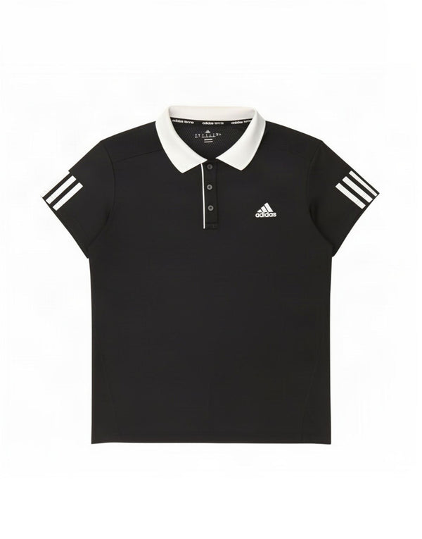 Adidas Γυναικείο Climacool Πόλο Μπλουζάκι UK 16/18 Large Black Colourblock