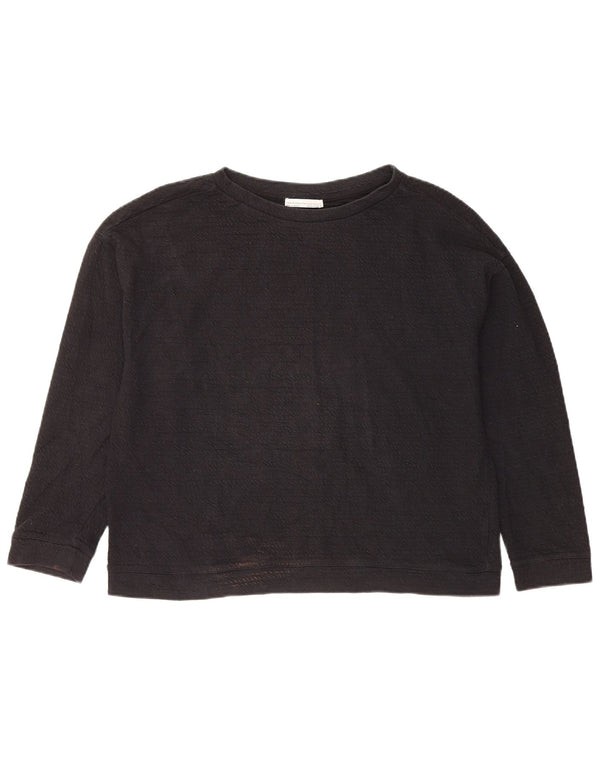 Zara Γυναικεία Φούτερ Jumper UK 14 Medium Navy Blue Cotton