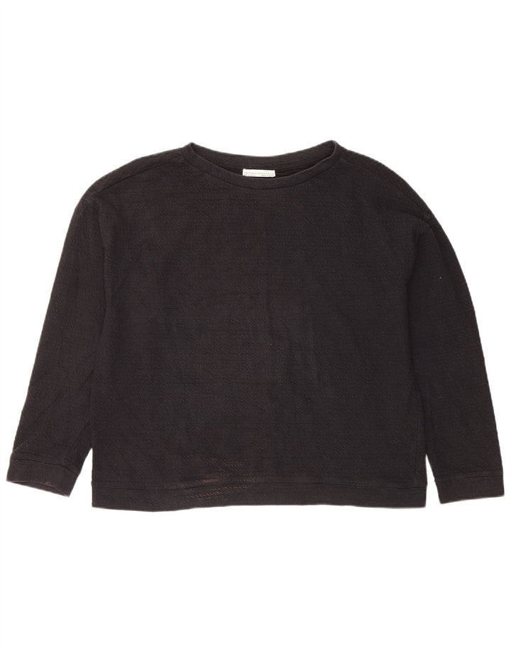 Zara Γυναικεία Φούτερ Jumper UK 14 Medium Navy Blue Cotton