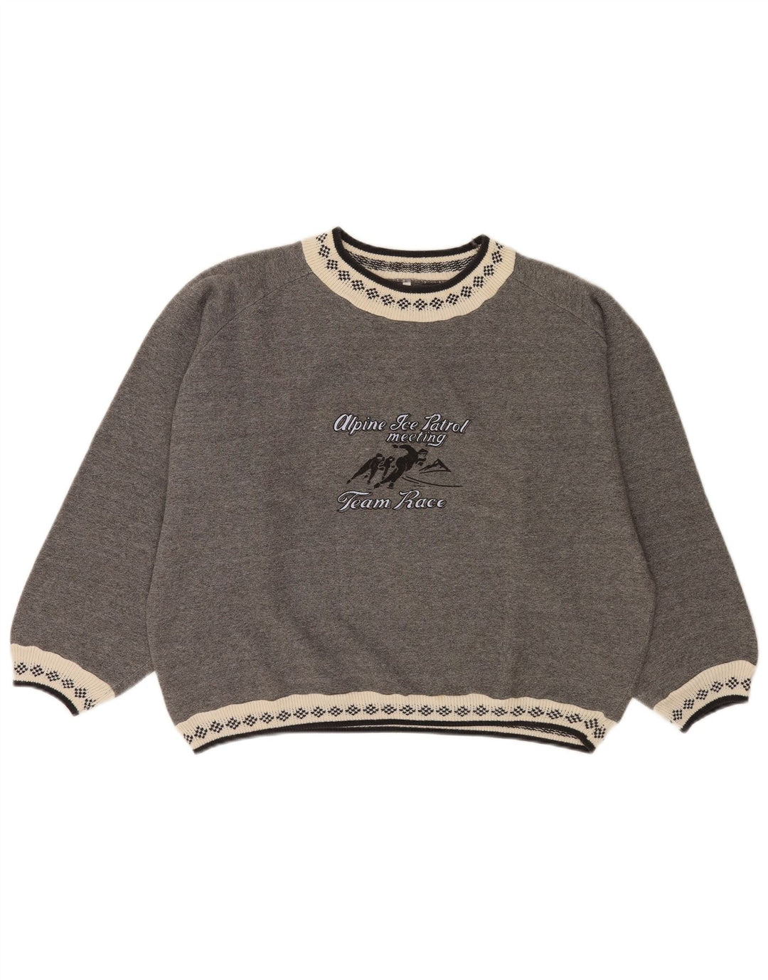 Meeting Womens Oversized Crop Φούτερ Jumper UK 16 Large Grey