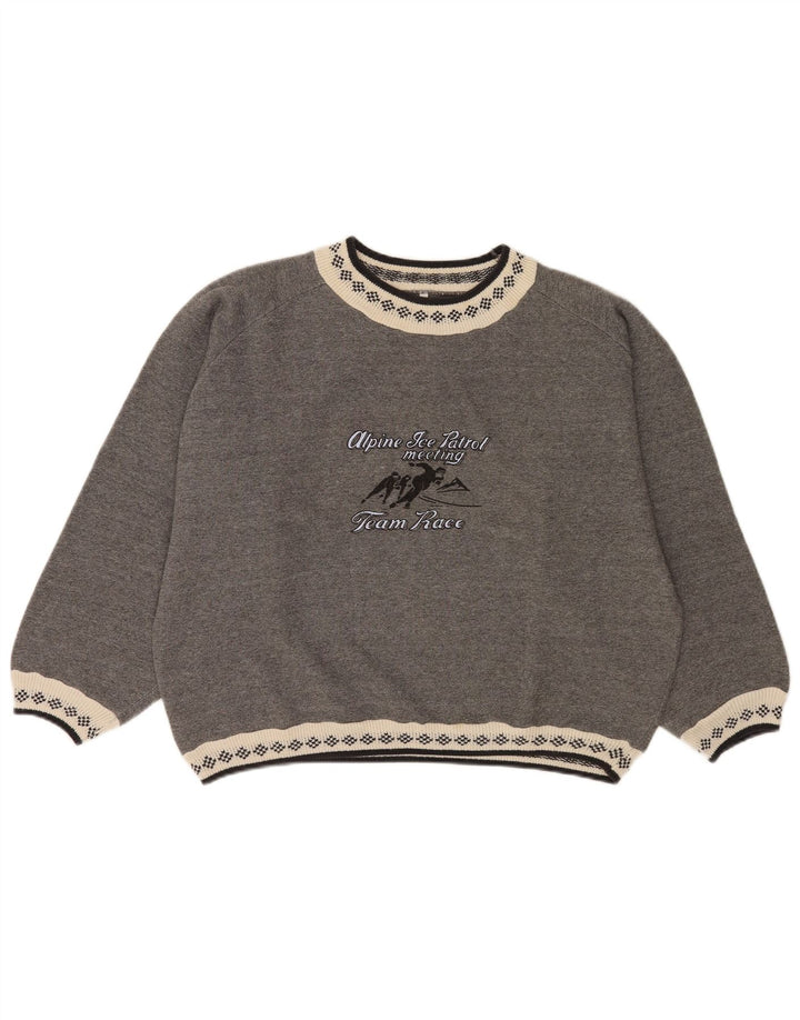 Meeting Womens Oversized Crop Φούτερ Jumper UK 16 Large Grey