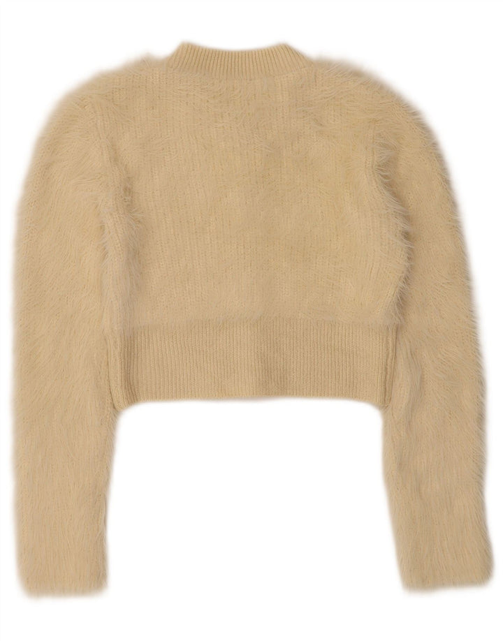 Zara Γυναικεία Ζακέτα Crop UK 8 Small Beige Polyester