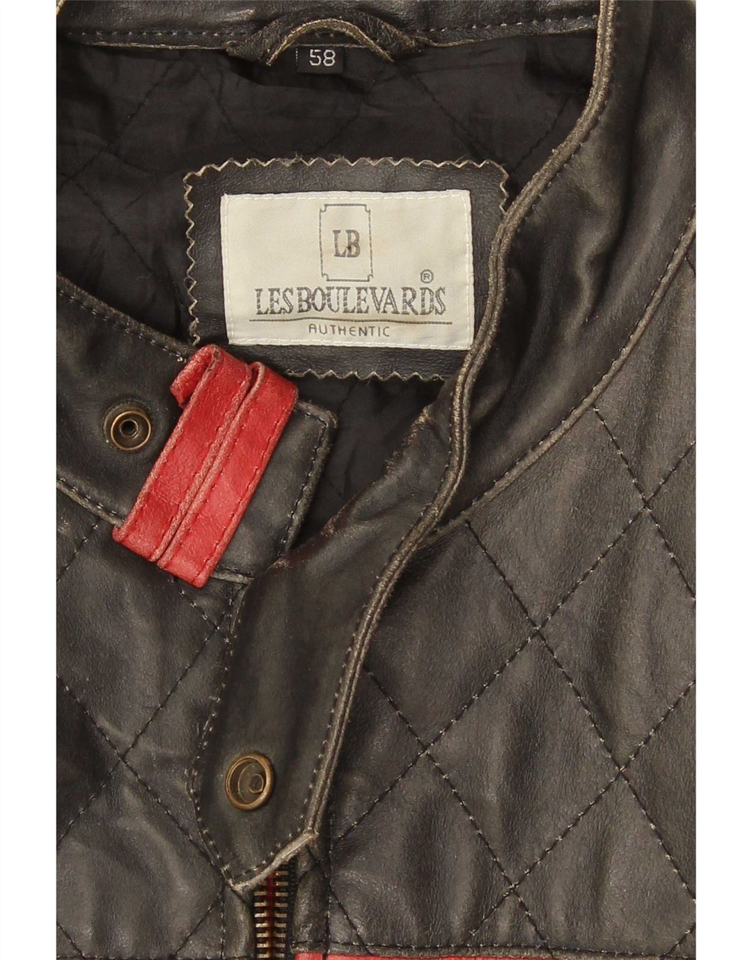 Les Boulevards Mens Moto Racer Leather Jacket UK 40 Large Black