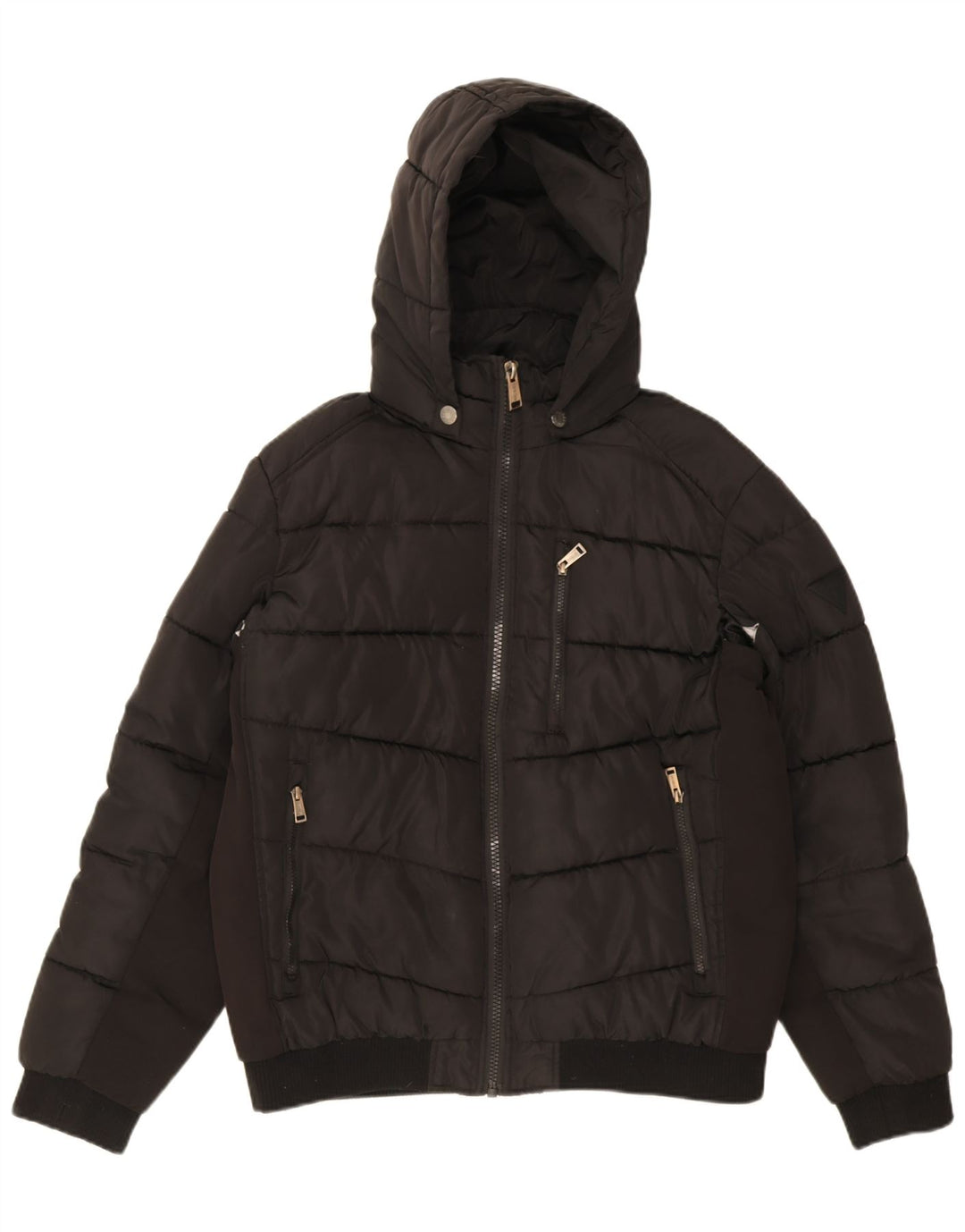Guess Ανδρικό μπουφάν με κουκούλα UK 42 XL Μαύρο Πολυεστέρας