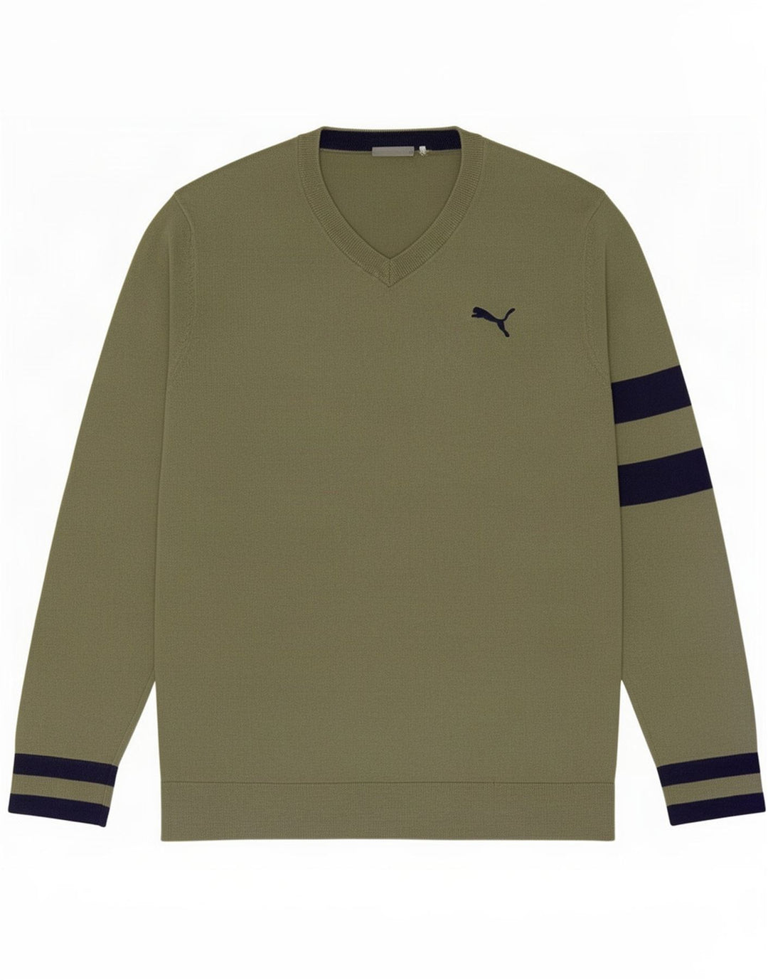Ανδρικό πουλόβερ Puma με λαιμόκοψη σε μεσαίο πράσινο χρώμα