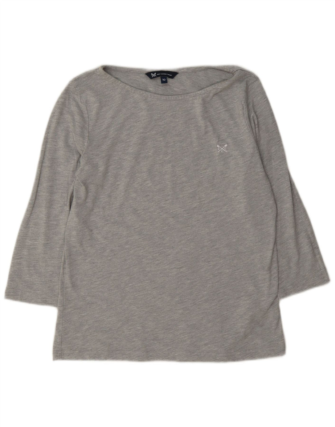 Crew Clothing Γυναικεία μπλούζα 3/4 μανίκια UK 10 μικρού γκρι πολυεστέρα