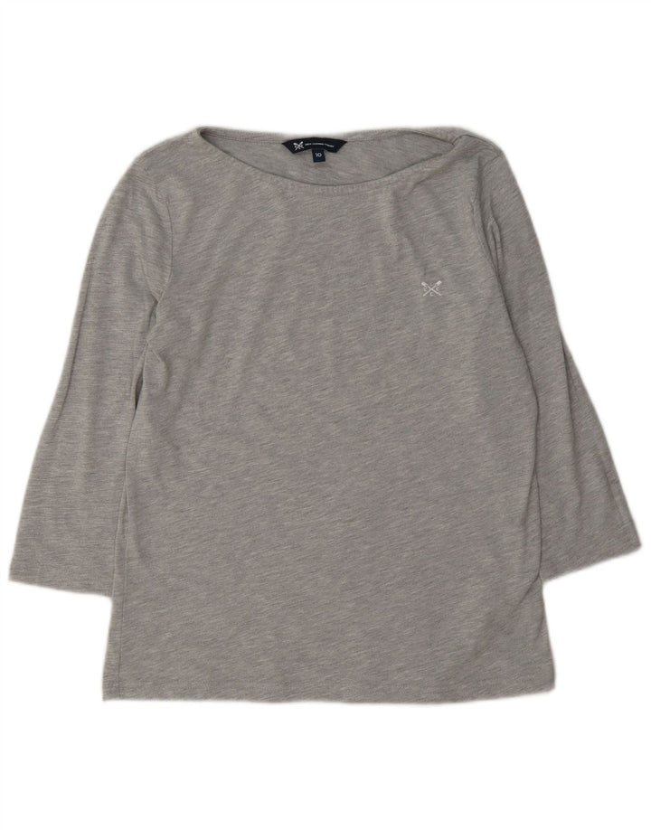 Crew Clothing Γυναικεία μπλούζα 3/4 μανίκια UK 10 μικρού γκρι πολυεστέρα