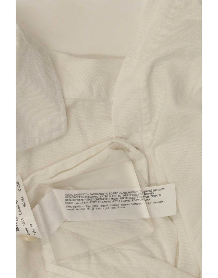 Ανδρικό πουκάμισο Massimo Dutti Μέγεθος 39 Μεσαίο Λευκό Βαμβακερό
