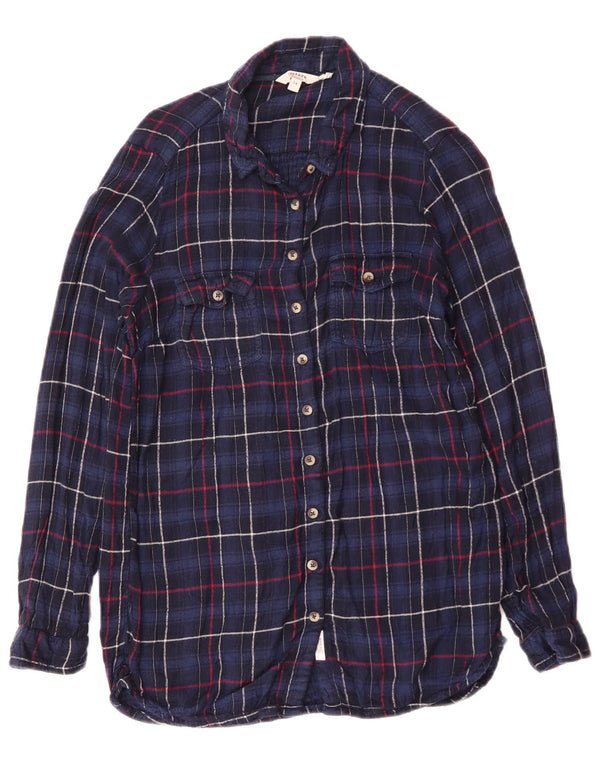 Fat Face Γυναικείο πουκάμισο UK 14 Medium Navy Blue Check Cotton