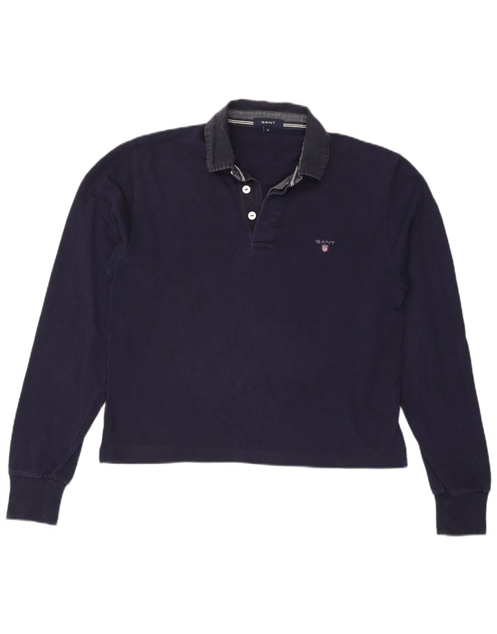 Γυναικείο μακρυμάνικο μπλουζάκι πόλο GANT UK 14 Medium Navy Blue