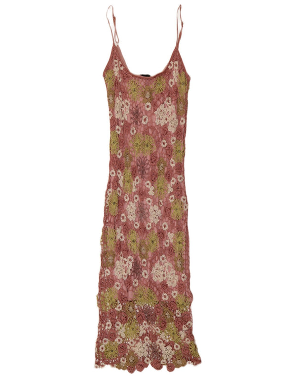 Claire Kennedy Γυναικείο Crochet Maxi Φόρεμα US 2 XS Pink Floral