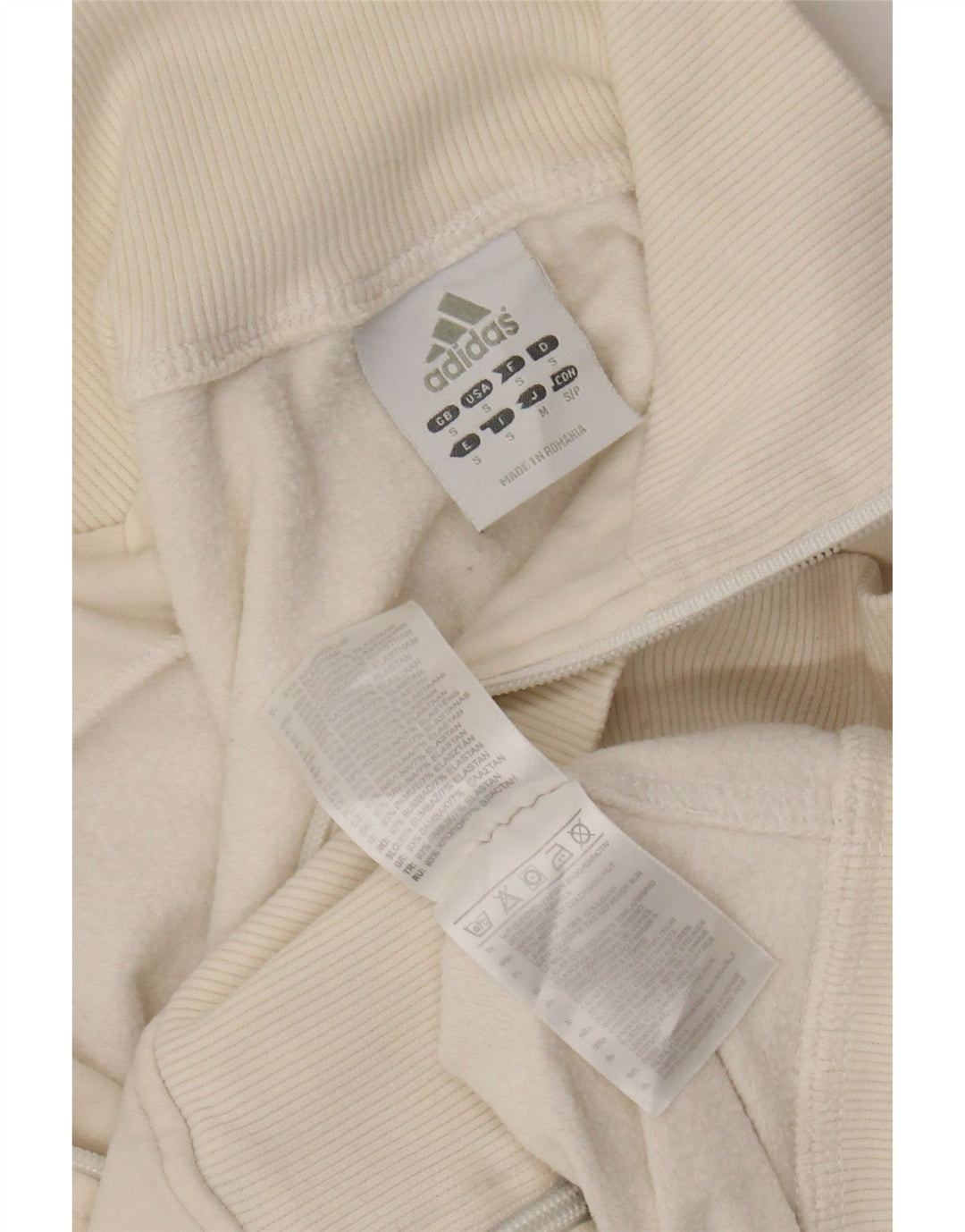 Γυναικεία φόρμα ADIDAS Crop Top Jacket UK 10 Small White Cotton