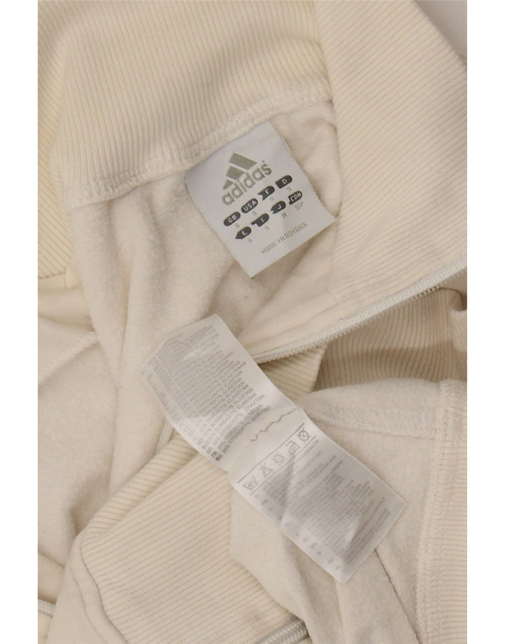 Γυναικεία φόρμα ADIDAS Crop Top Jacket UK 10 Small White Cotton