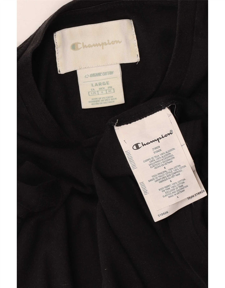 Ανδρικό T-Shirt Champion Top μεγάλο μαύρο βαμβακερό
