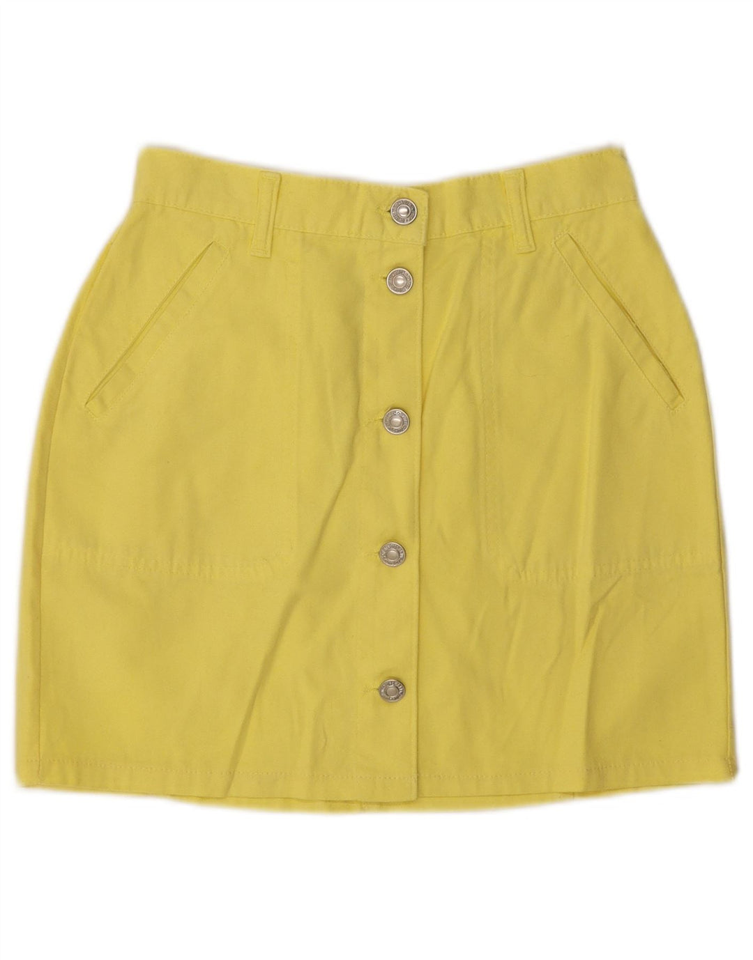 Γυναικεία Μίνι Φούστα Benetton IT 40 Small W26 Κίτρινο Βαμβακερό