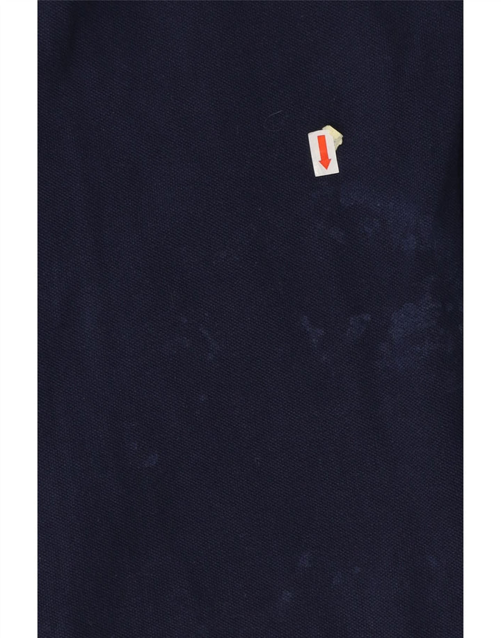 RALPH LAUREN Γυναικείο μακρυμάνικο μπλουζάκι πόλο UK 12 μεσαίο μπλε βαμβακερό