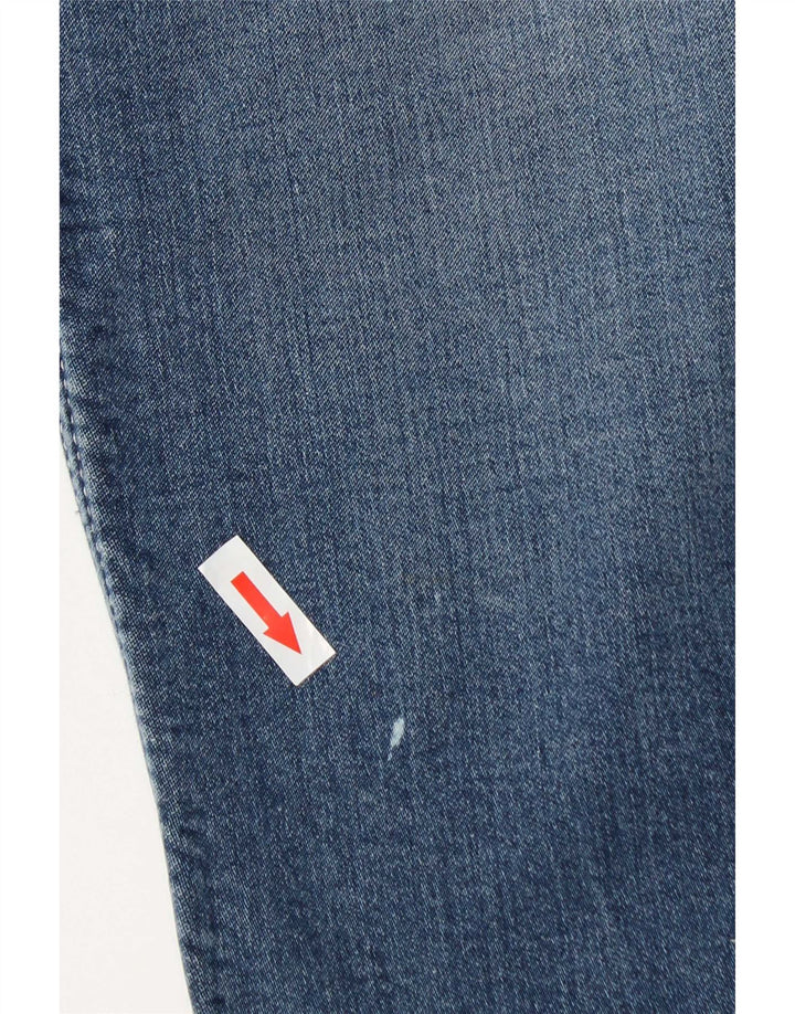 Armani Mens Distressed Slim Jeans W34 L34 Blue Cotton