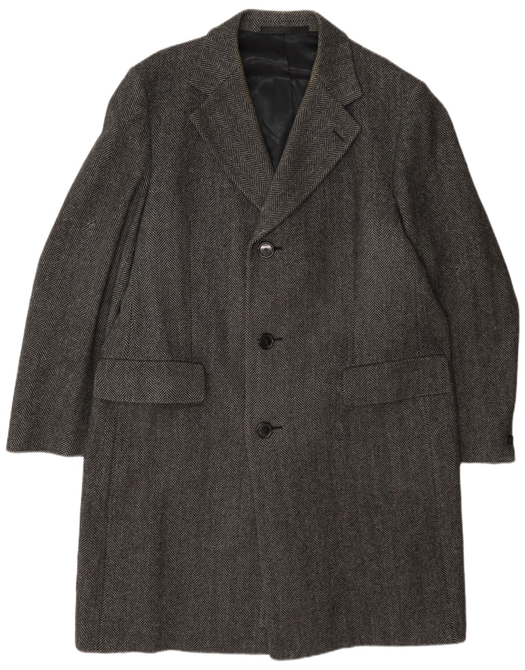 Ανδρικό πανωφόρι Crombie UK 42 XL Γκρι μαλλί ψαροκόκαλο