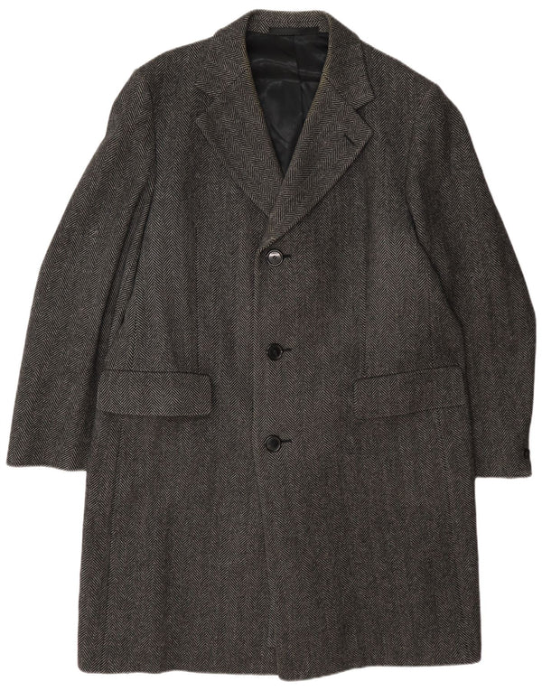 Ανδρικό πανωφόρι Crombie UK 42 XL Γκρι μαλλί ψαροκόκαλο