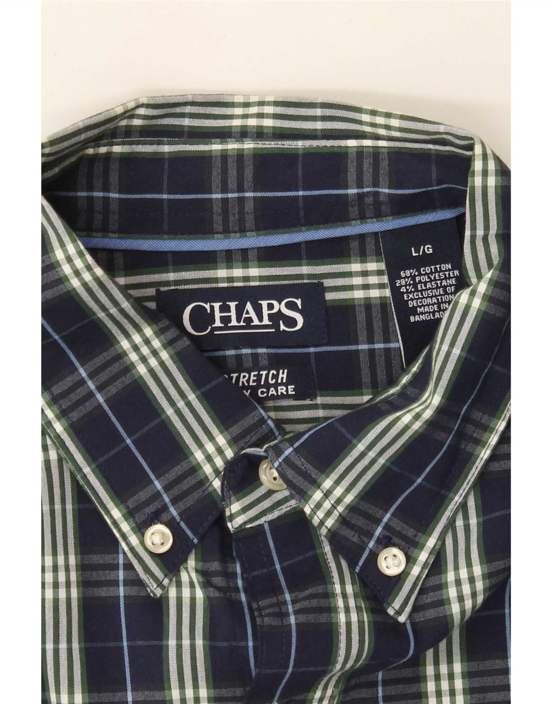 Ανδρικό πουκάμισο Chaps Large Navy Blue Check Cotton