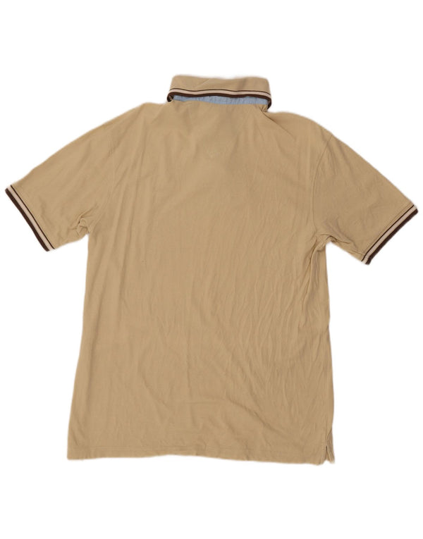LOTTO Mens Polo Shirt Large Beige Cotton