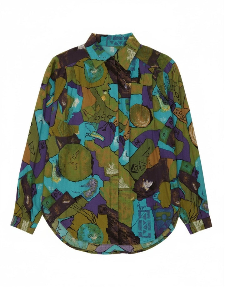 Vintage Γυναικείο πουκάμισο Abstract Pattern Μπλούζα UK 22 3XL Πολύχρωμο