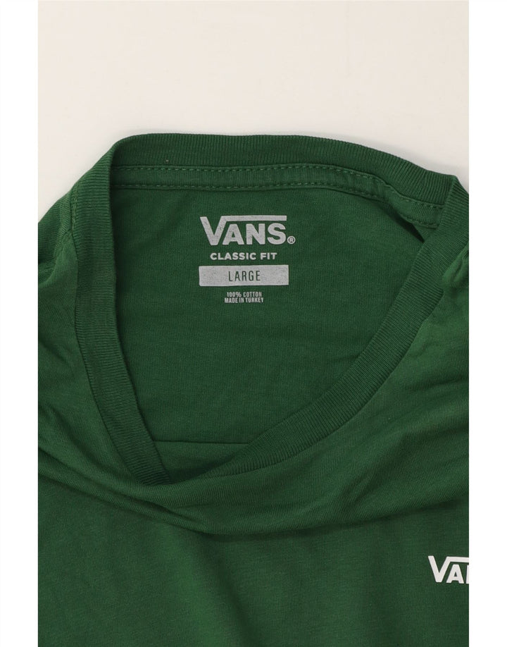 Ανδρικό Vans Κλασική Εφαρμογή Τοπ μακρυμάνικο μεγάλο πράσινο βαμβακερό