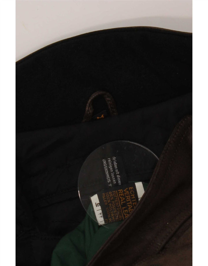 Mohawk Ανδρικό Γραφικό Δερμάτινο Μπουφάν Racer UK 38 Medium Brown