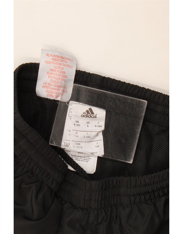 Adidas Boys Tracksuit Trousers Joggers 9-10 Years Black Polyester