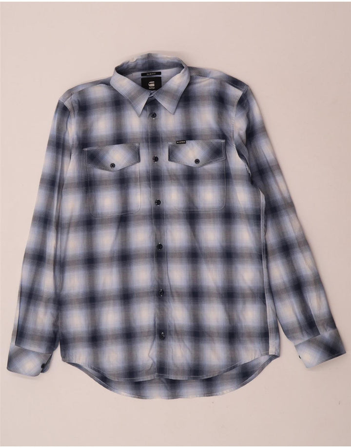 Ανδρικό πουκάμισο G-Star Slim Fit Large Blue Check Cotton