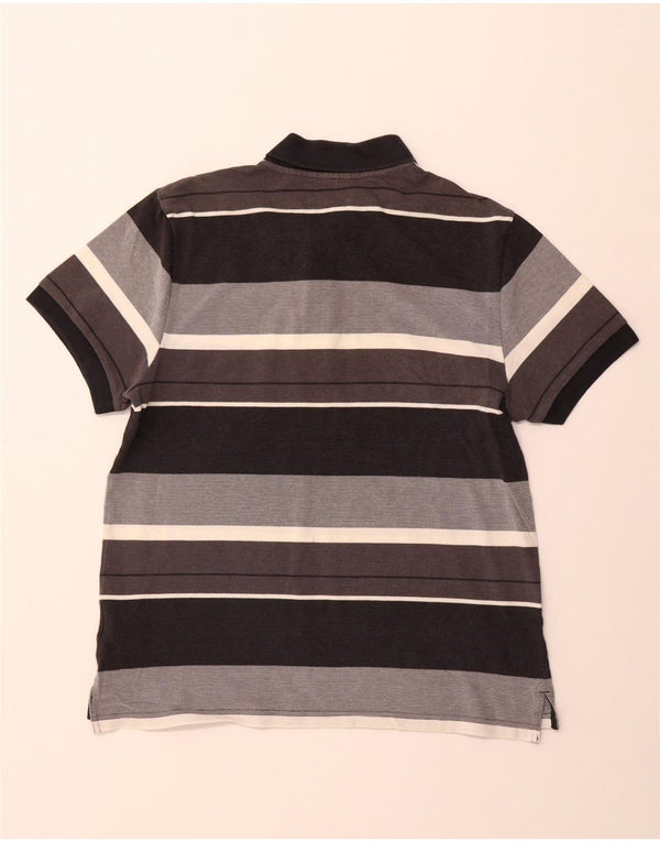 Ανδρικό μπλουζάκι πόλο NIKE μεγάλο γκρι βαμβακερό ριγέ