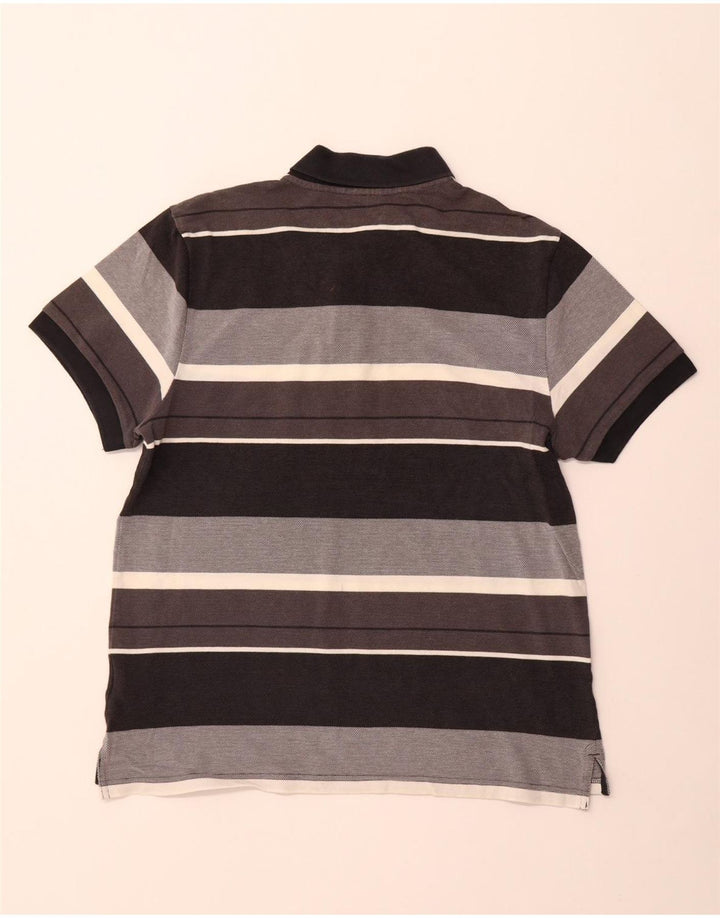 Ανδρικό μπλουζάκι πόλο NIKE μεγάλο γκρι βαμβακερό ριγέ