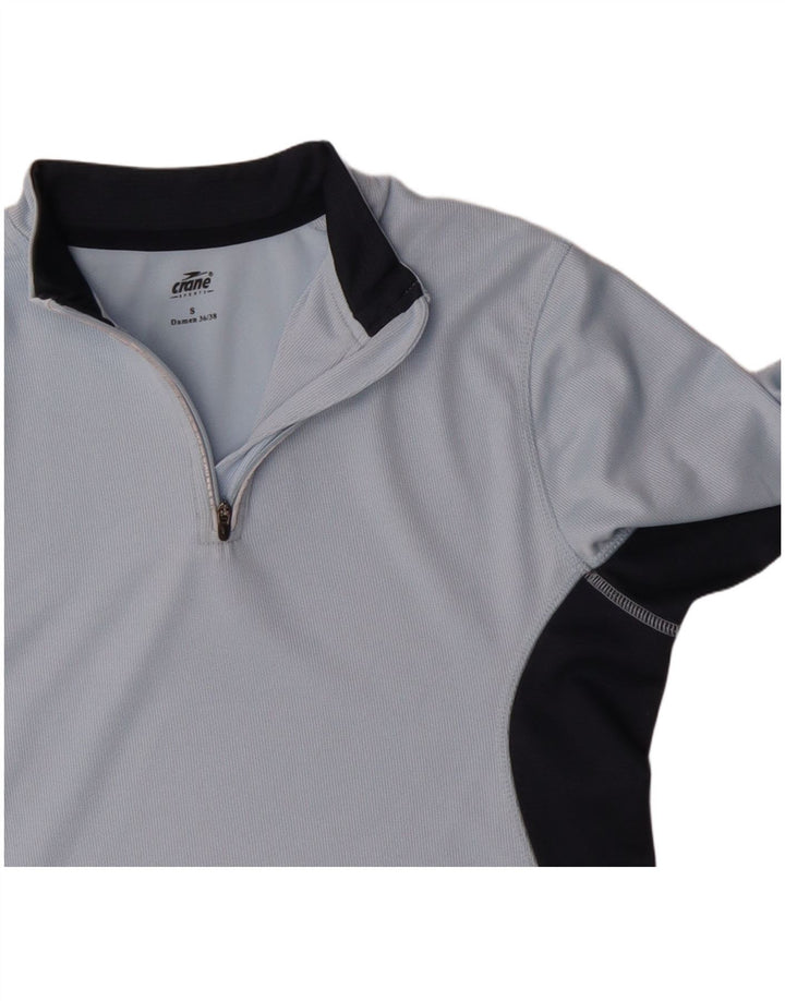 Γυναικείο μπλουζάκι με φερμουάρ γερανό με μακρυμάνικο UK 10 Small Blue