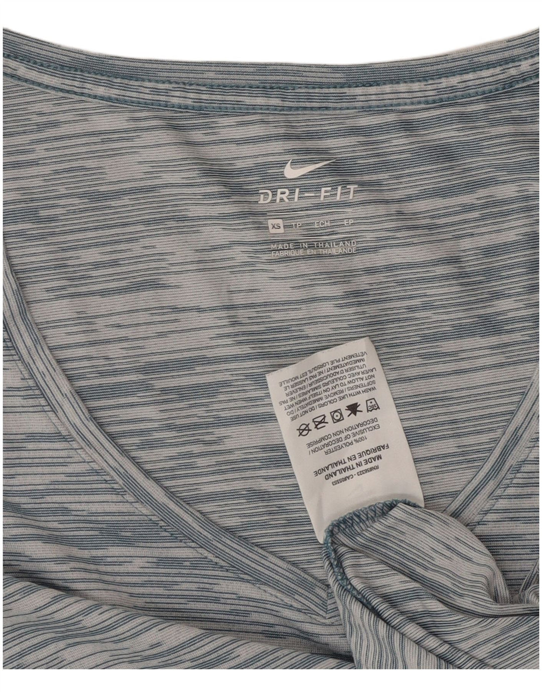 Γυναικείο μπλουζάκι Nike Dri Fit Loose Fit Top UK 6 XS Μπλε ριγέ πολυεστέρα