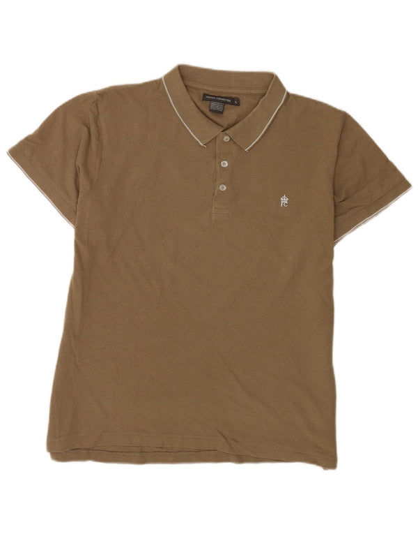 French Connection Womens Polo Shirt UK 18 XL Khaki Cotton