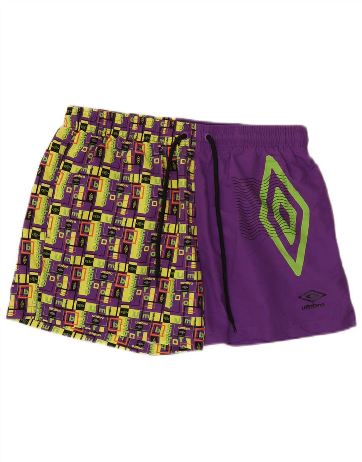 Ανδρικό γραφικό σορτς κολύμβησης Umbro μεγάλο μωβ γεωμετρικό πολυεστέρα