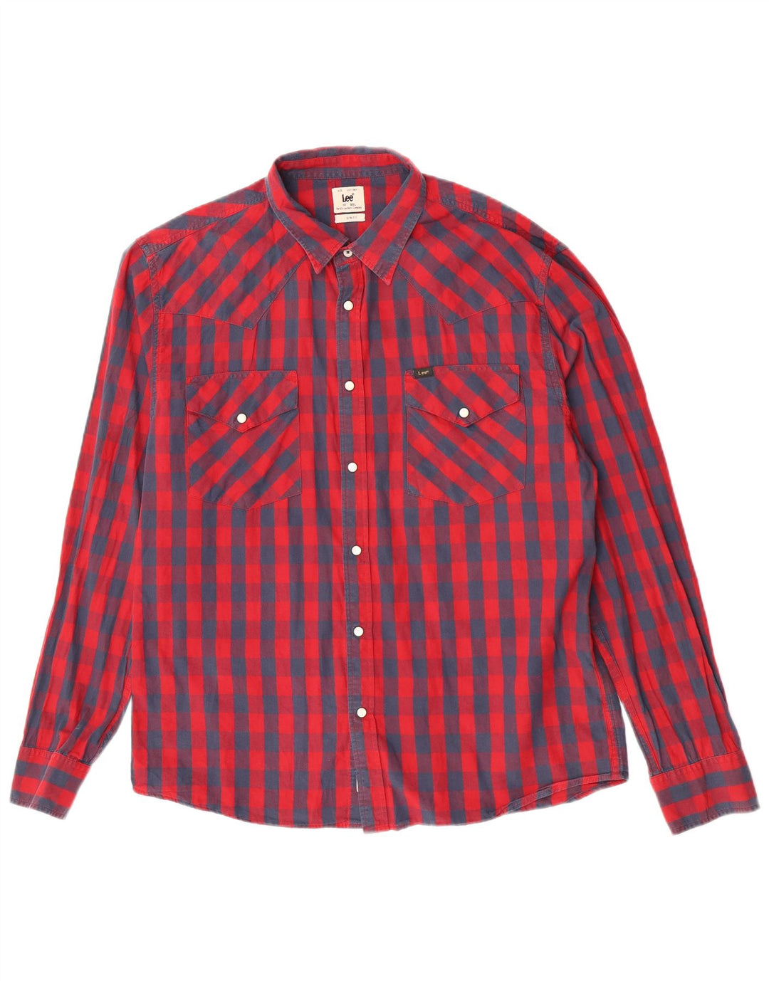 Lee Mens Slim Fit Shirt 2XL Red Check Cotton