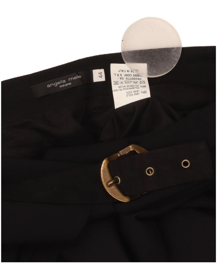 ANGELA MELE Γυναικεία Φούστα Wrap IT 44 Medium W30 Μαύρη Μάλλινη