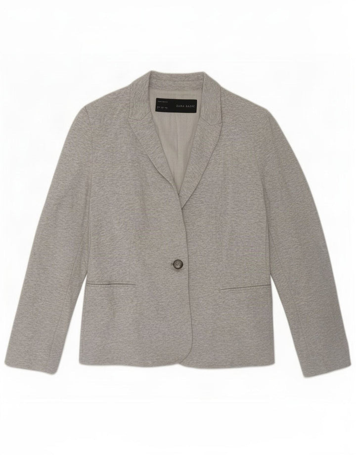 Zara Γυναικείο Μπουφάν 1 Κουμπί Blazer UK 14 Μεγάλη γκρι βισκόζη