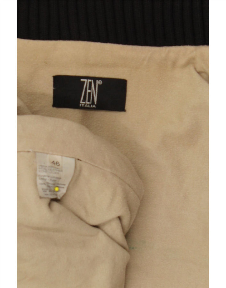 ZEN Γυναικείο Δερμάτινο Μπουφάν IT 46 Μεγάλο Δερμάτινο Μαύρο