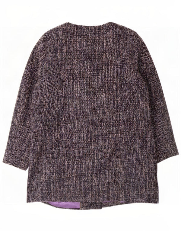 Marks & Spencer Γυναικείο Κλασικό Πανωφόρι UK 18 XL Blue Flecked Polyester