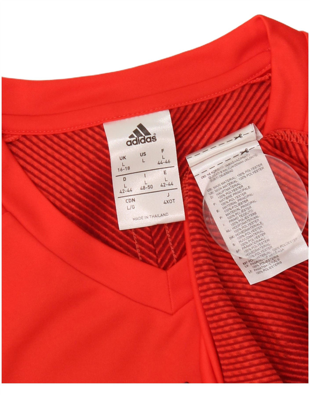 Adidas Boys Climacool T-Shirt 15-16 ετών μεγάλο κόκκινο ριγέ πολυεστέρα