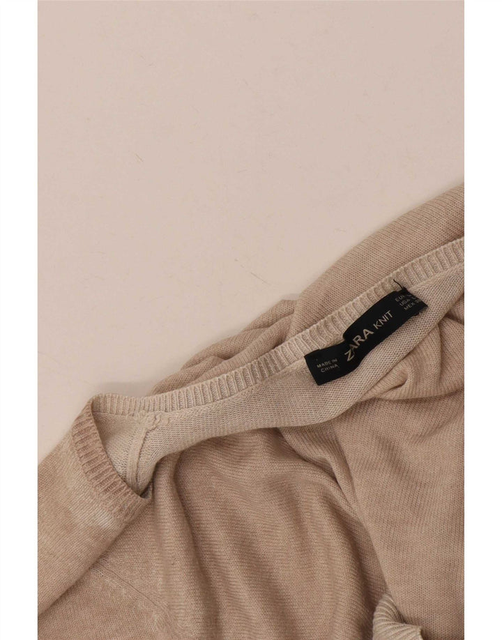 Zara Γυναικεία Μπλούζα Τοπ UK 16 Large Beige Flecked