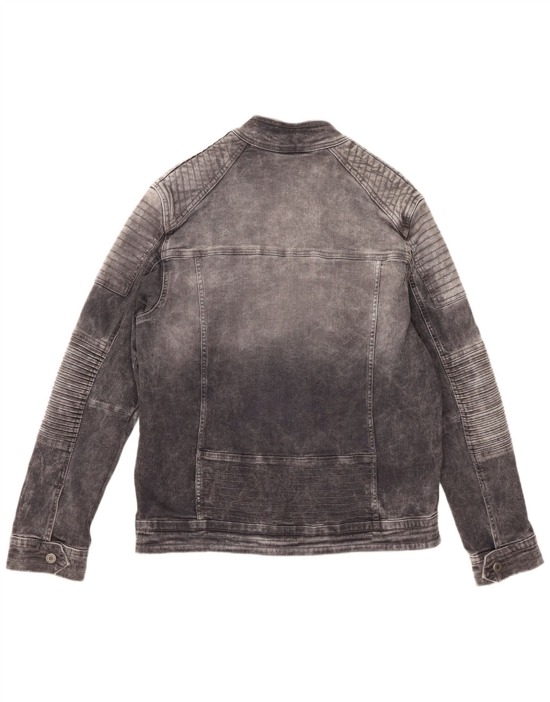 Tom Tompson Ανδρικό Biker Τζιν Μπουφάν UK 42 XL Γκρι βαμβακερό