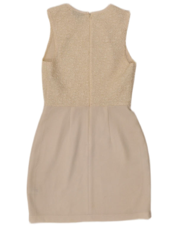 Γυναικείο αμάνικο φόρεμα Topshop UK 8 Small Off White Polyester