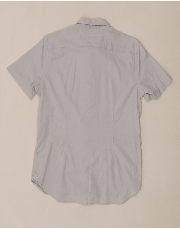 TOMMY HILFIGER Mens Slim Fit Shirt Medium Grey Cotton Vintage Tommy Hilfiger and Second-Hand Tommy Hilfiger from Messina Hembry 