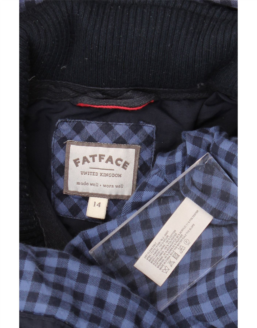Γυναικείο μπουφάν Parka με κουκούλα Fat Face UK 14 Medium Navy Blue Nylon
